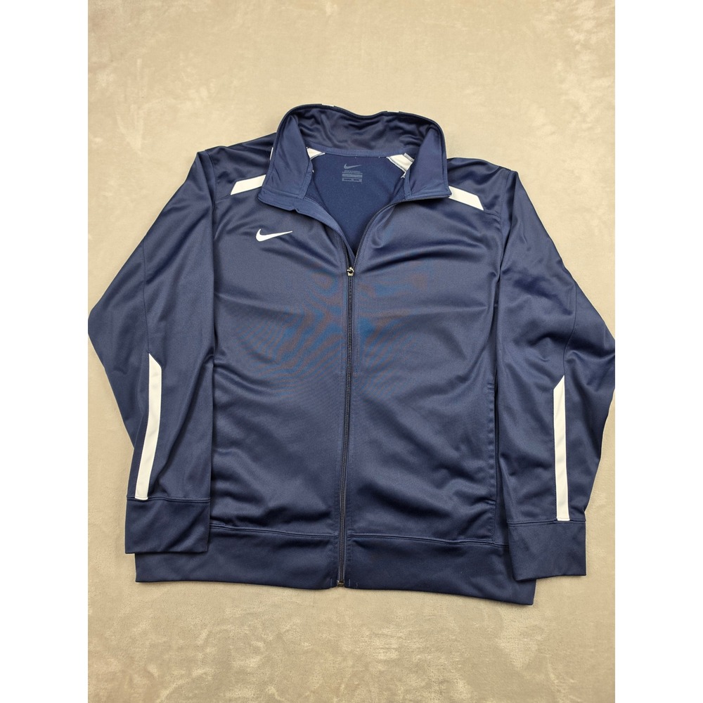 Nike Track Jacket Mens XL Blue Full Zip Dri-Fit Athletic 598443-420